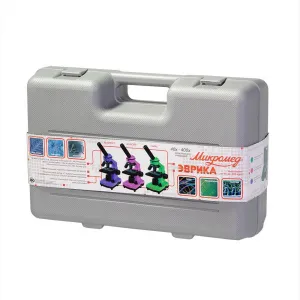 Микроскоп Микромед «Эврика» 40х–400х, лайм, в кейсе, изображение 4