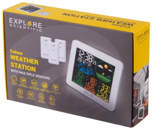Метеостанция Explore Scientific с цветным экраном и тремя датчиками, белая, изображение 12