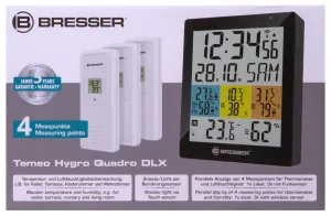 Метеостанция Bresser Temeo Hygro Quadro DLX с тремя датчиками, черная, изображение 11