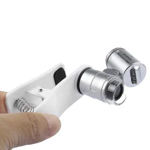 Микроскоп Kromatech 60x мини, с креплением для смартфона, подсветкой (2 LED) и ультрафиолетом (9882-W), изображение 4