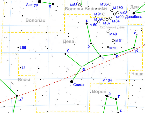 Звезды в созвездии Дева